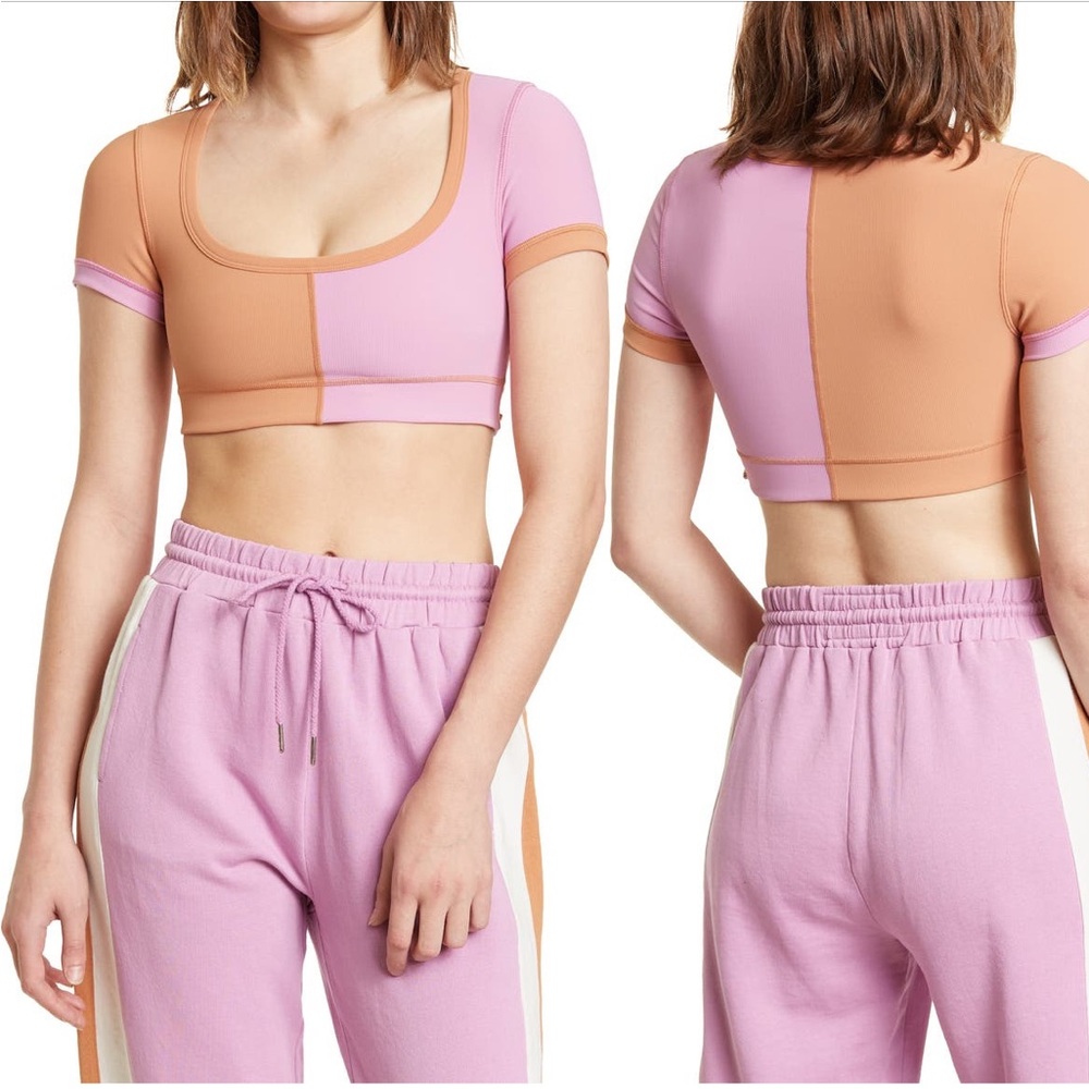 NWT L Space Revolutions Ribbed Colorblock Crop Top